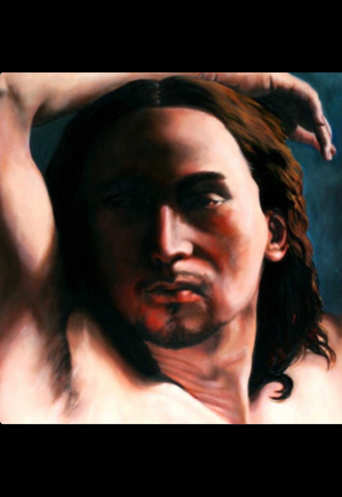 Portrait of Will Hernandez as Christ, painted by Oscar Magnan
